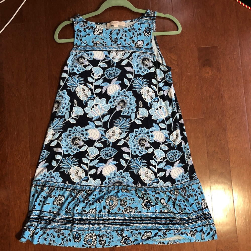 LOFT Patterned Dress, Size Medium Petite